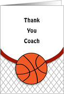 For Coach-Basketball Thank You Greeting Card-Basketball and Net card