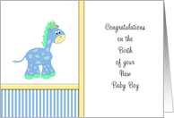 Congratulations on Birth of New Baby Boy Greeting Card-Giraffe card