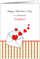 For Daughter Valentine’s Day Greeting Card-Envelope-Red Hearts card