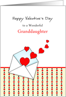 For Granddaughter Valentine’s Day Greeting Card-Envelope-Red Hearts card