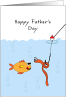 For Father/For Dad Fisherman Father’s Day Greeting Card-Bobber-Worm card