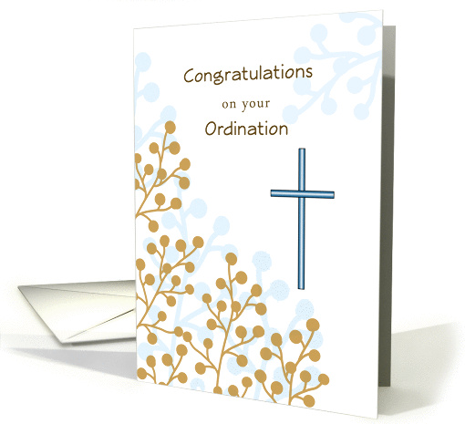 Ordination Congratulations Greeting Card with Cross-Berry... (834855)