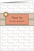 Retro Thank You Your Donation Card