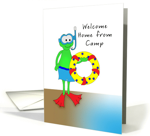 Welcome Home From Camp Greeting Card with Frog, Snorkel,... (842864)
