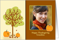 Customizable Thanksgiving Photo with Tree and Pumpkin card