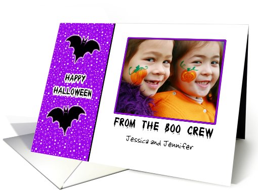 Halloween Customizable Photo Card with Bats-Boo Crew card (852726)