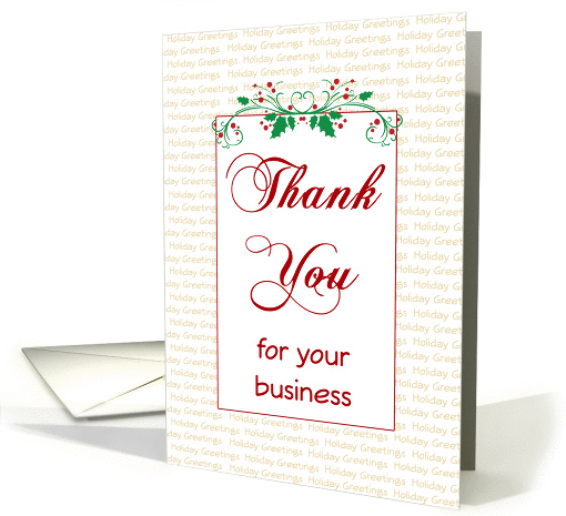 Vendor/Suppliers Christmas Holiday Greetings Thank You card (862971)