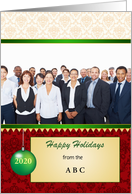 Business Christmas Holiday Photo Card with Ornament card