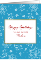 Business Christmas Card with Snowflakes-Happy Holidays-Vendors card