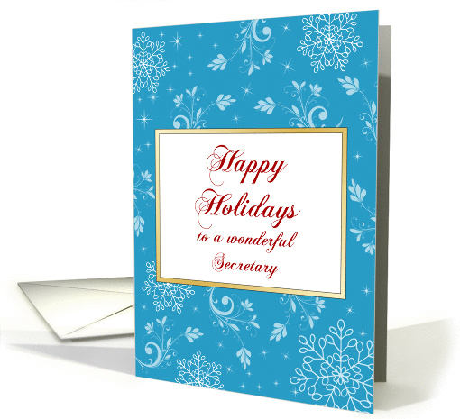 Secretary Christmas Card-Happy Holidays with Snowflake Design card