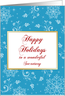 Secretary Christmas Card-Happy Holidays with Snowflake Design card