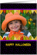 Halloween Photo Card with Autumn Leaves card