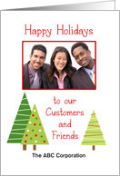 For Customers Business Christmas Photo Card-Trees-Happy Holidays card