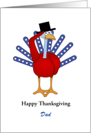 For Dad Patriotic Thanksgiving-Turkey-Customizable Text card