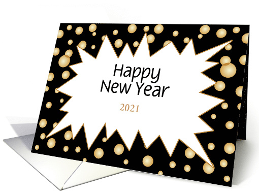 New Year Customizable Year Text Greeting Card Gold Colored... (881014)