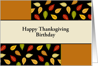 Birthday on Thanksgiving Card with Leaves-Customizable Text card