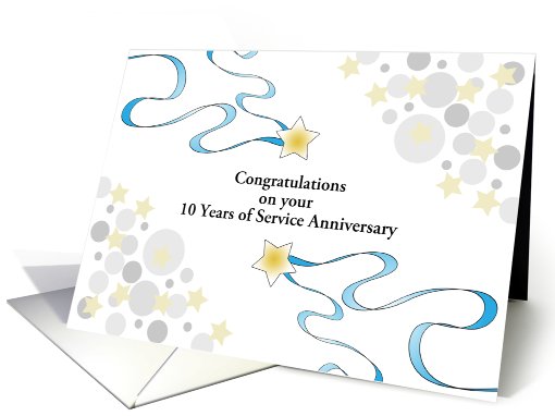 Employee Anniversary Card-Stars-Circle Design-Customizable Text card