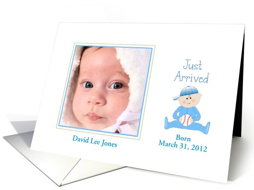 Baby Boy Birth Announcement Photo Cards-Customizable... (885945)
