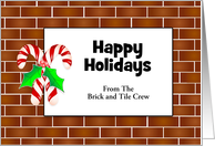 Christmas Tiles and Candy Canes with Customizable Text card