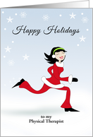 Physical Therapist Christmas Greeting Card-Customizable Text-Retro card