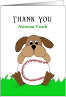 For Assistant Coach Baseball Thank You Greeting Card-Dog-Custom card