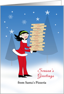 From Food Industry Christmas Greeting Card-Girl-Pizza Boxes-Custom card