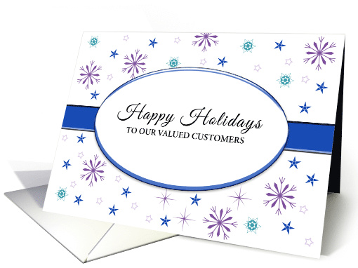 For Customers Christmas Card-Customizable Text-Snowflakes card