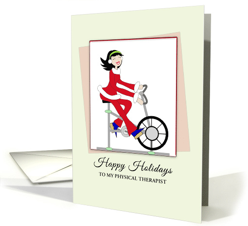 For Physical Therapist Christmas Card-Girl-Santa... (928936)