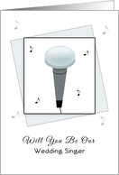 Wedding Singer Invitation with Microphone and Musical Notes card