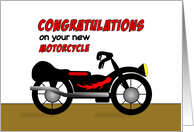 Congratulations on Your New Motorcycle-Chopper-Black-Red-Tires-Light card