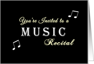 Music Recital Invitation Greeting Card-Musical Notes card