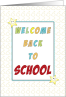 Welcome Back to School Greeting Card Smile Face Stars card