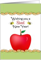 Rosh Hashanah L’shanah Tovah Jewish New Year Apples-Wheet-Honey Bees card