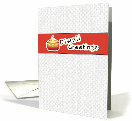 Diwali New Year Greeting Card with Orange Candle of Lights card