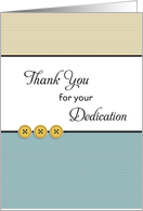 Employee Anniversary Card-Thank You Card for Your Dedication card