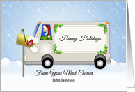 Custom Christmas Greeting Card From Mail Carrier-Postal Service card