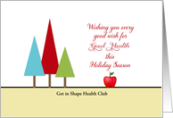 Business Christmas Greeting Card From Health Club-Customizable Text card