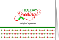 Vendors-Suppliers Business Christmas Greeting Card-Stars-Customizable card