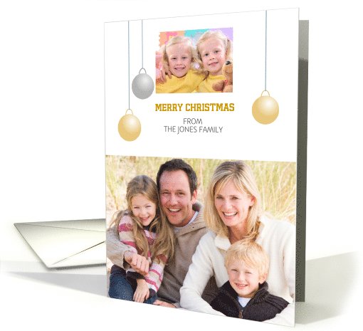 Christmas Photo Greeting Card-Silver Gold Look... (993125)