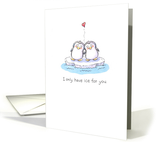  Cartoon Penguin Couple card (757766)