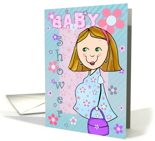 Baby shower Invitation - Brunette Mom To Be card (811411)