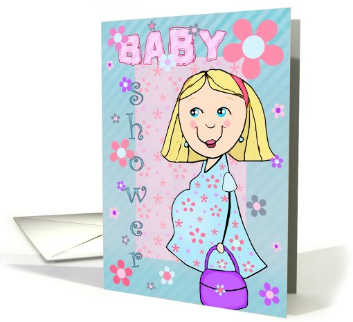Baby shower Invitation - Blonde Mom To Be card (811414)