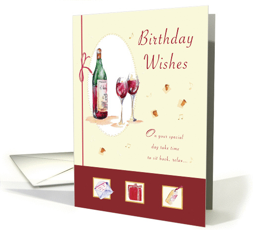 Wine Birthday card (195341)