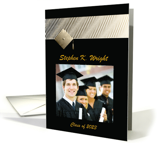 2024 Graduation Announcement, Gold Cap on Design Photo card (1009691)