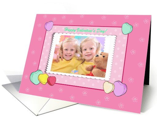 Candy Heart with Flowers Photo Card, Valentine's Day card (1022723)