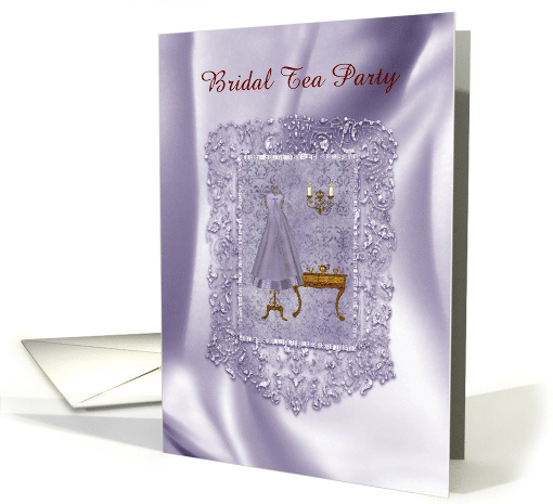 Invitation, Bridal Tea Party, Plum Purple Dress on Form card (1036865)