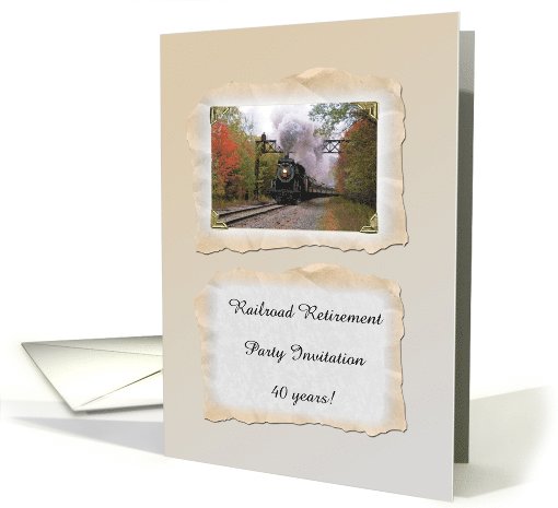 Railroad Retirement Party Invitations 40 years, Train card (1039685)