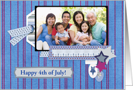 4th of July Photo Card, Stars on Stripes card