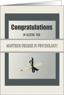 Master’s Degree in Psychology Graduation Congratulations, Diploma card