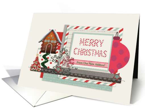 Candy Cane Merry Christmas, Gingerbread House, new Address card